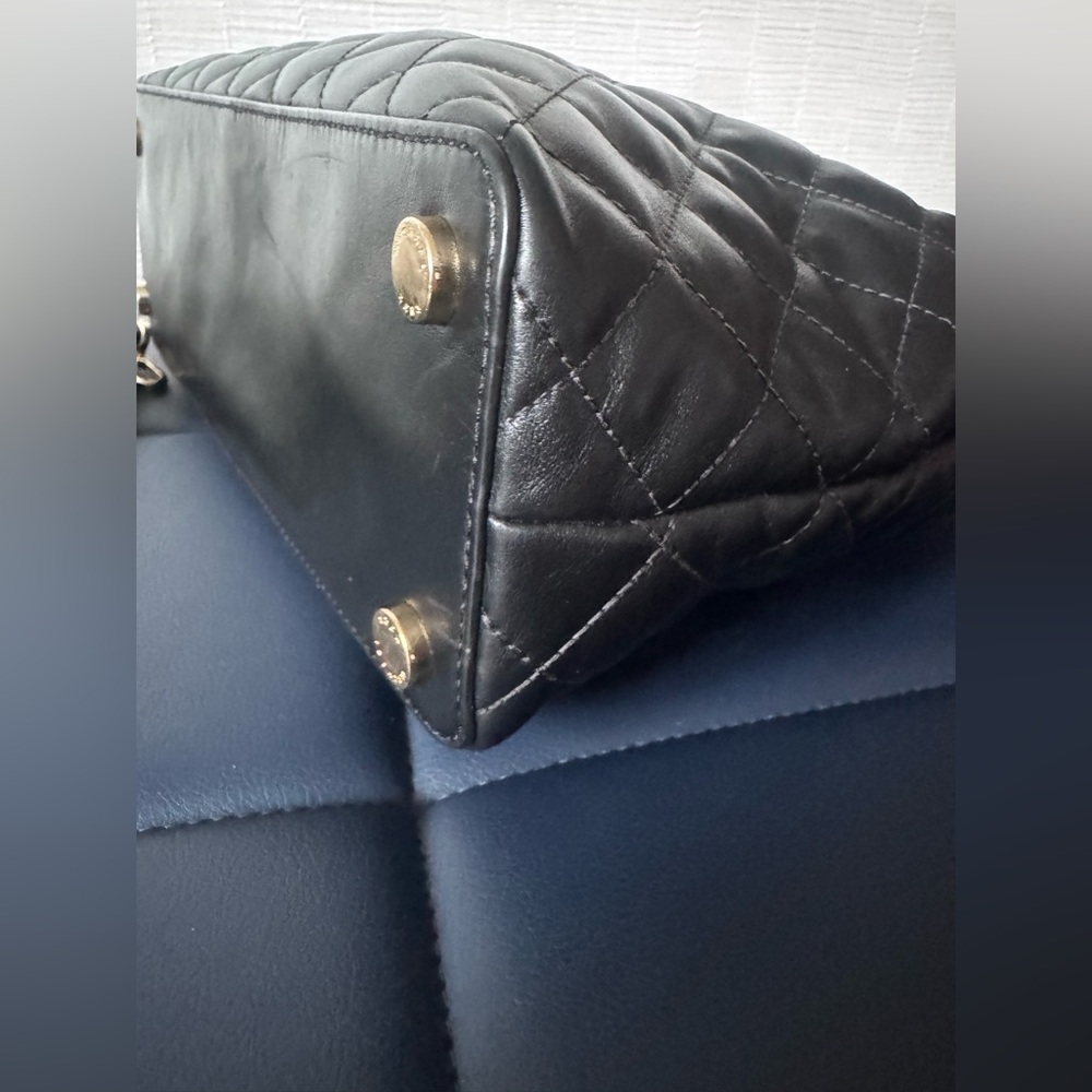 Michael Kors Black Quilted Leather Satchel Tote Bag - Picture 7 of 13